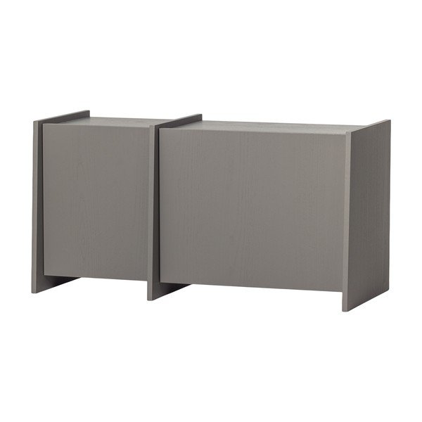 Šedý TV stolek v dekoru jasanu 102x53x44 cm Brock – WOOOD