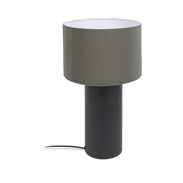 Černo-šedá stolní lampa s kovovým stínidlem (výška 50 cm) Domicina – Kave Home