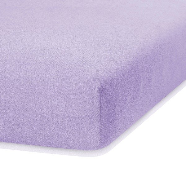 Fialové elastické prostěradlo na dvoulůžko AmeliaHome Ruby Siesta, 180/200 x 200 cm-image-2