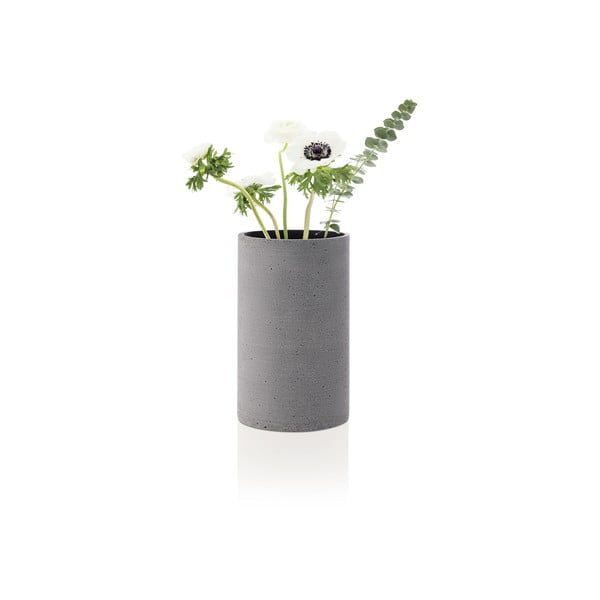 Šedá váza Blomus Bouquet, výška 20 cm