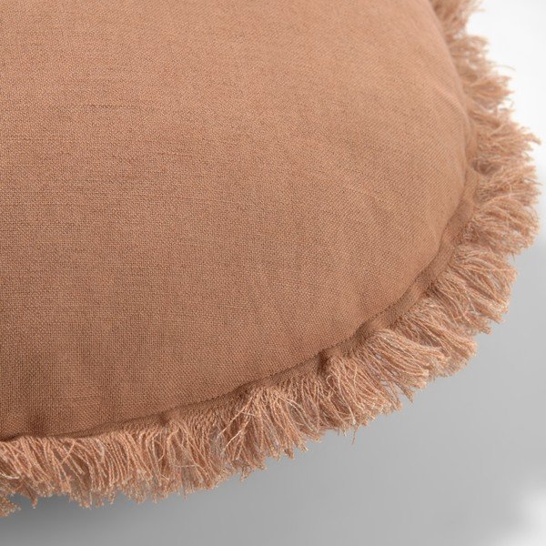 Hnědý povlak na polštář Kave Home Clarice, ø 45 cm-image-1