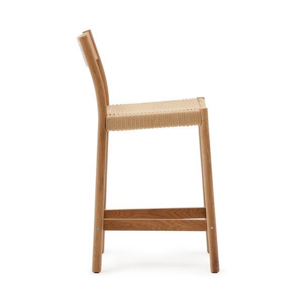 Barová židle z dubového dřeva v přírodní barvě (výška sedáku 65 cm) Yalia – Kave Home-image-4