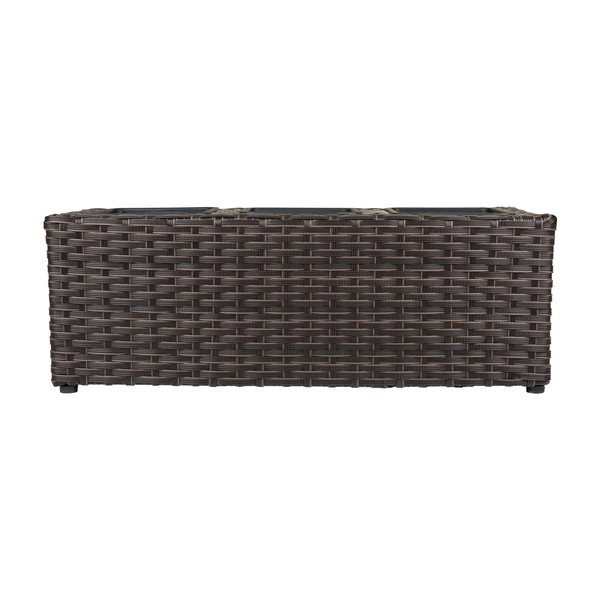 Květináč z umělého ratanu s 3 přihrádkami Myra, délka 48 cm-image-1