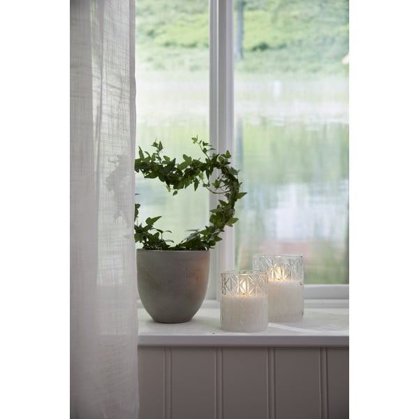 Bílá LED vosková svíčka ve skle Star Trading Flamme Romb, výška 12,5 cm-image-4