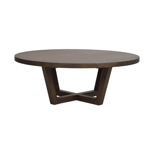 Tmavě hnědý kulatý konferenční stolek v dekoru dubu ø 110 cm Boxford – Rowico-image-2
