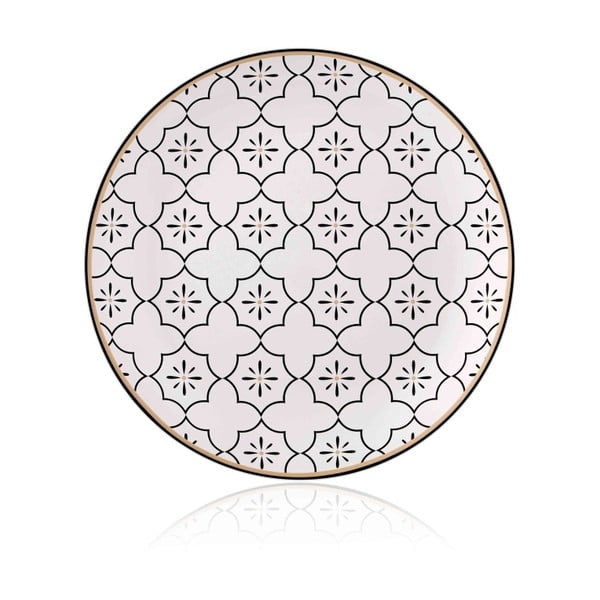Černobílý talíř z kostního porcelánu The Mia Maroc Marrakesh, ⌀ 20 cm