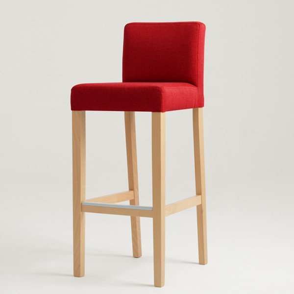 Červená barová židle s přírodními nohami Custom Form Wilton-image-1
