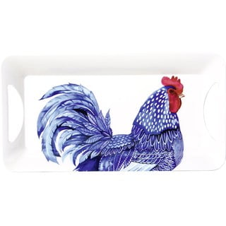 Servírovací tác 39.5x20.5 cm Blue Plumage - IHR