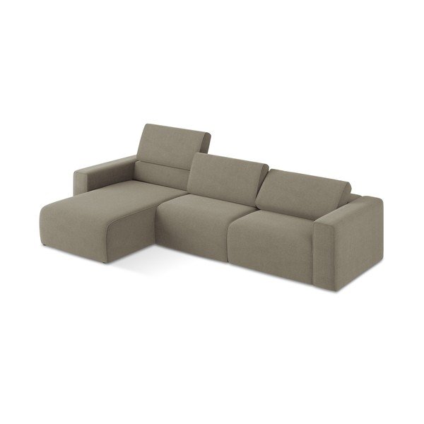 Světle hnědá modulární rohová pohovka (levý roh) Kalea – Makamii-image-1