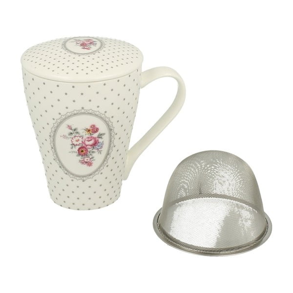 Porcelánový hrnek se sítkem na čaj Duo Gift Americana, 380 ml