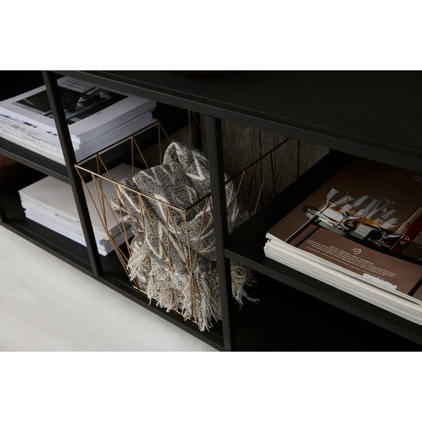 Černá kovová knihovna 140x70 cm Brooks - Canett-image-3