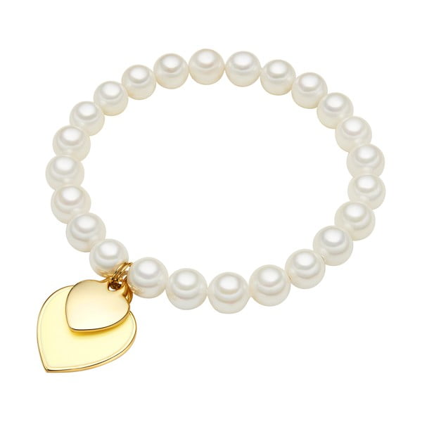 Náramek s bílou perlou Perldesse Ode, ⌀ 0,8 x délka 19 cm