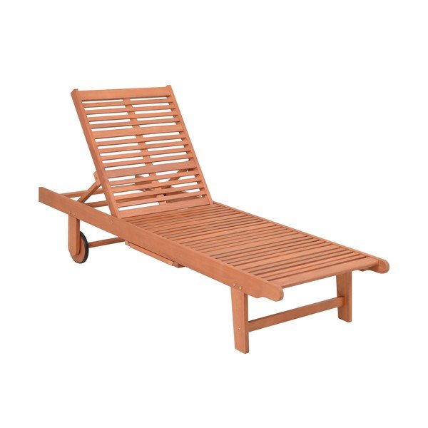 Dřevěné zahradní lehátko v šedo-přírodní barvě San Diego – Garden Pleasure-image-1