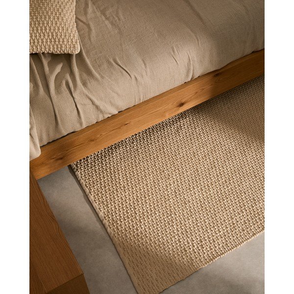 Krémový ručně tkaný koberec s příměsí bavlny 160x230 cm Mascarell – Kave Home-image-1