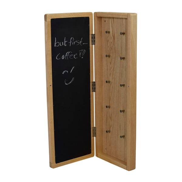 Přírodní dubová zrcadlová skříňka na klíče Rowico Metro-image-3