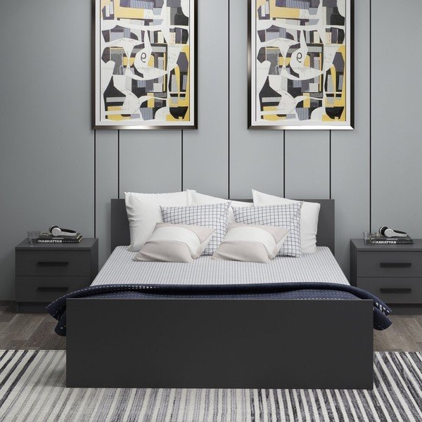 Antracitová dvoulůžková postel 160x200 cm Kale – Kalune Design-image-3