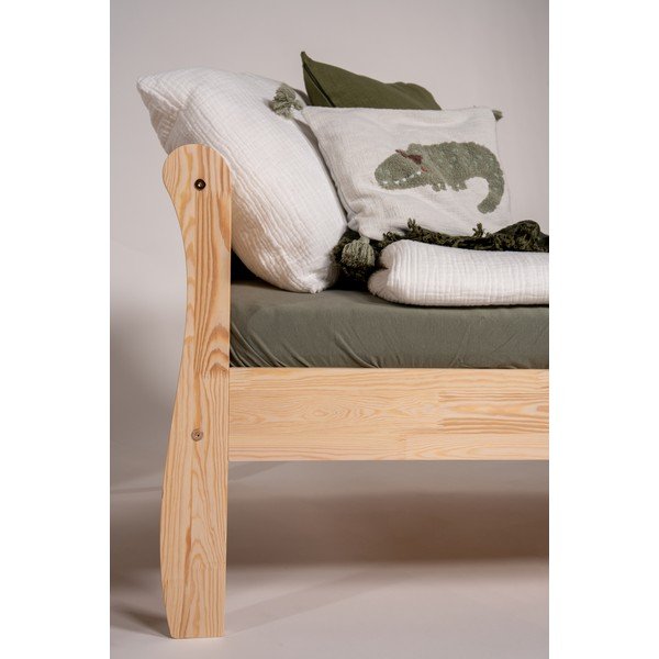Dětská postel z borovicového dřeva s roštem 90x190 cm v přírodní barvě Roma – Adeko-image-4