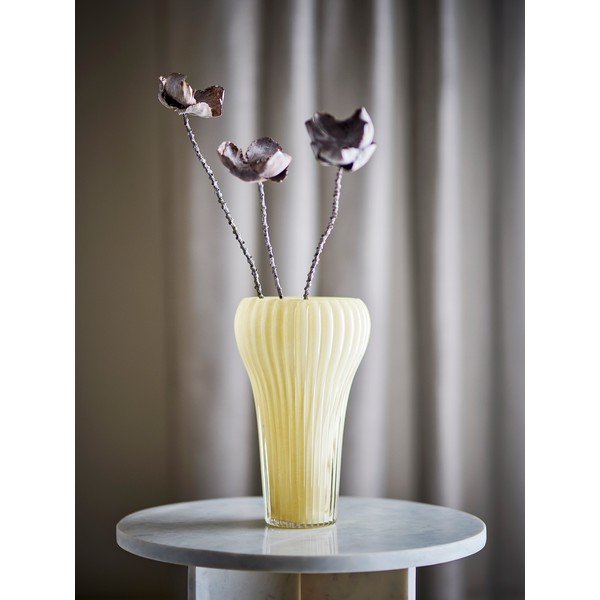 Světle žlutá skleněná ručně vyrobená váza (výška 28 cm) Averie – Bloomingville-image-1