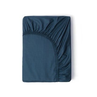 Modré elastické prostěradlo z bavlněného saténu HIP, 90 x 200 cm