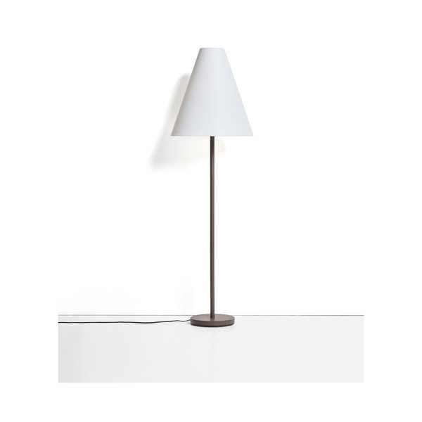 Hnědá stojací lampa s textilním stínidlem (výška 153 cm) Navat – Kave Home-image-4