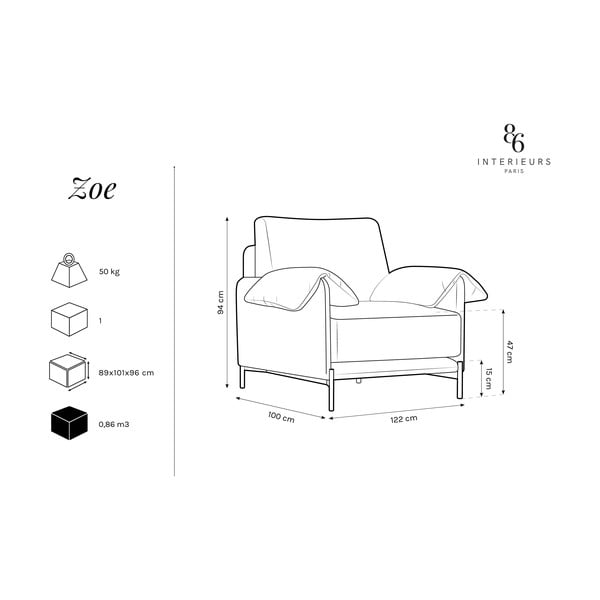 Černošedé křeslo Interieurs 86 Zoe-image-4