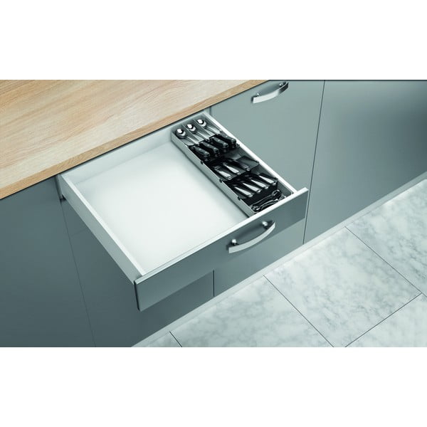 Šedý plastový příborník do zásuvky 15 x 49 cm – Metaltex-image-3