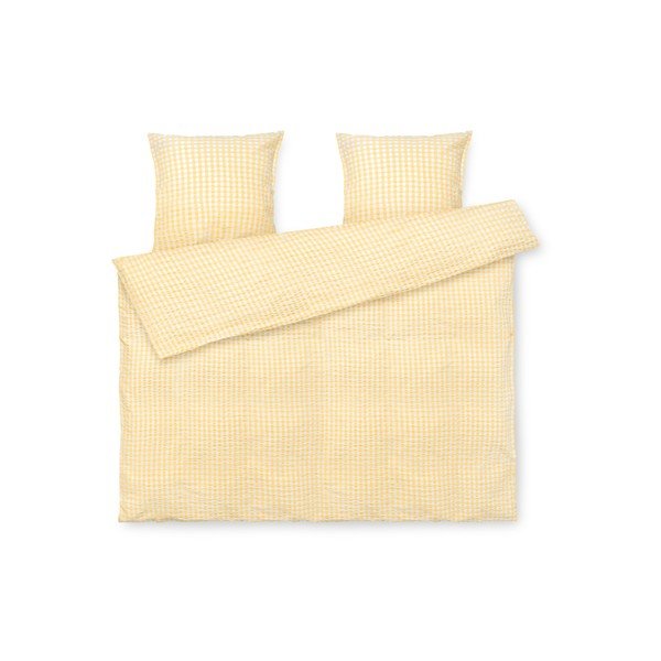 Žluté krepové povlečení na dvoulůžko/prodloužené 200x220 cm Bæk&Bølge – JUNA