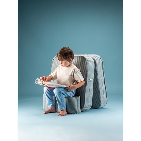 Manšestrové dětské křesílko v mentolové barvě Flip – Wigiwama-image-4