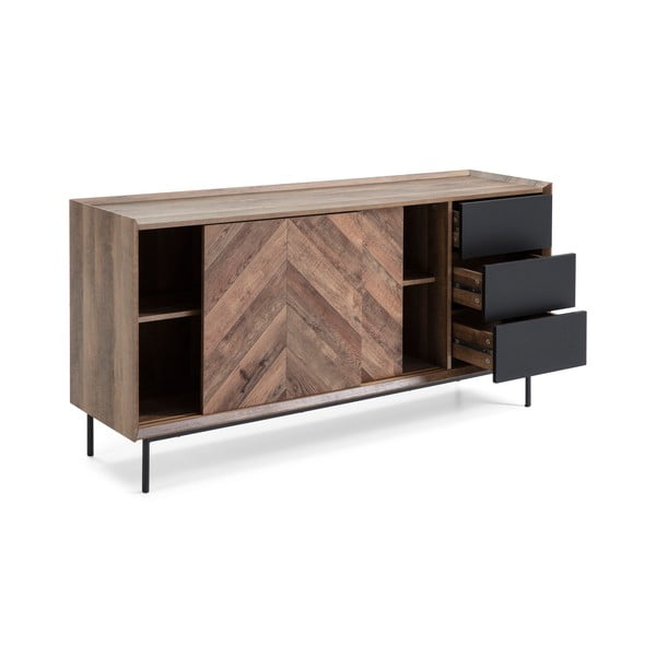 Komoda v dubovo-černém dekoru Marckeric Utah-image-4