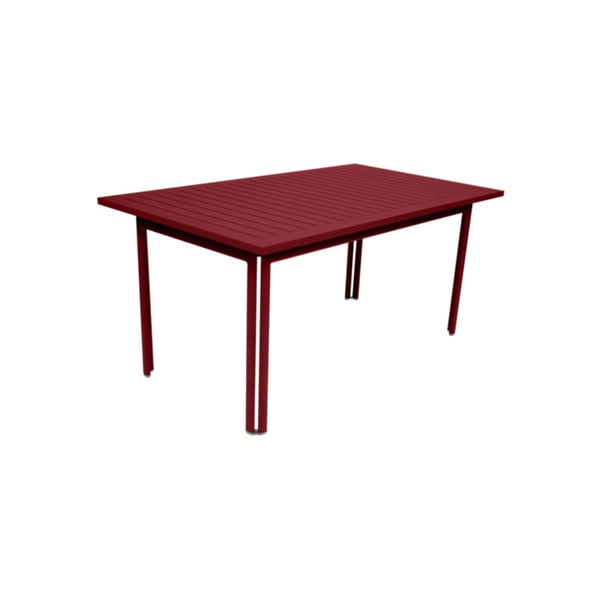 Červený zahradní kovový jídelní stůl Fermob Costa, 160 x 80 cm