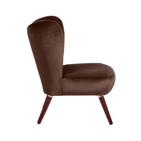 Tmavě hnědé křeslo Max Winzer Sari Velvet-image-2