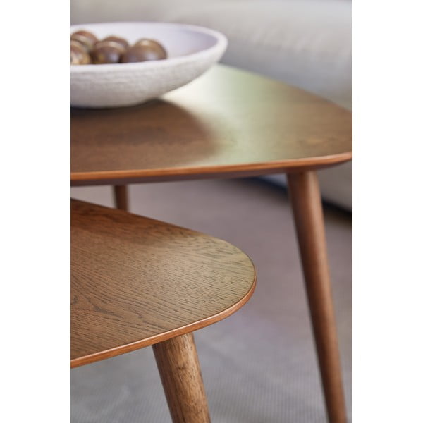 Hnědé konferenční stolky v dekoru dubu v sadě 2 ks 70x100 cm Adda – Unique Furniture-image-2