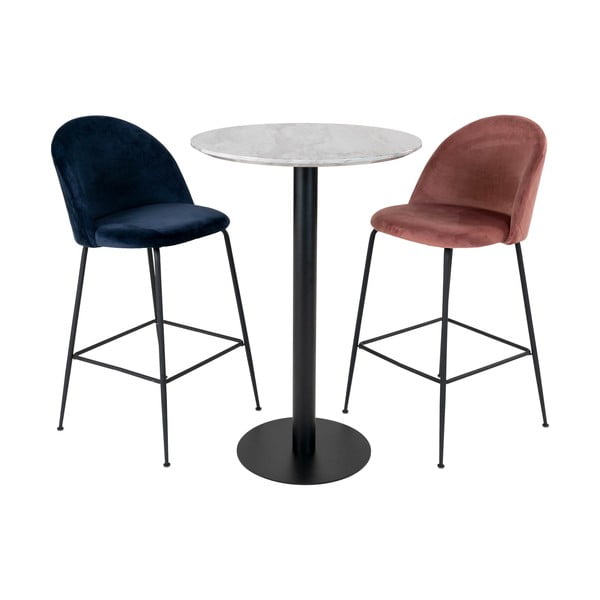 Kulatý barový stůl s deskou v dekoru mramoru ø 70 cm Bolzano – House Nordic-image-4
