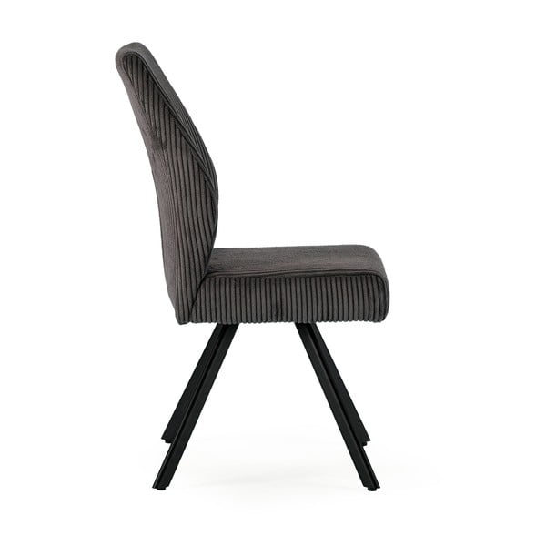 Tmavě šedé manšestrové jídelní židle v sadě 2 ks Anibal – Marckeric-image-3