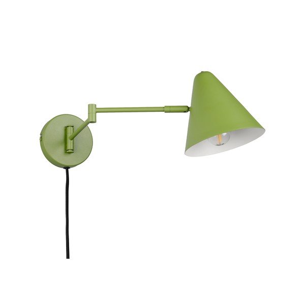 Zelené nástěnné svítidlo s ohybatelnou konstrukcí do zásuvky ø 15 cm Cosima – Trio