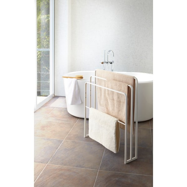 Bílý kovový stojan na ručníky Yamazaki Tower-image-1