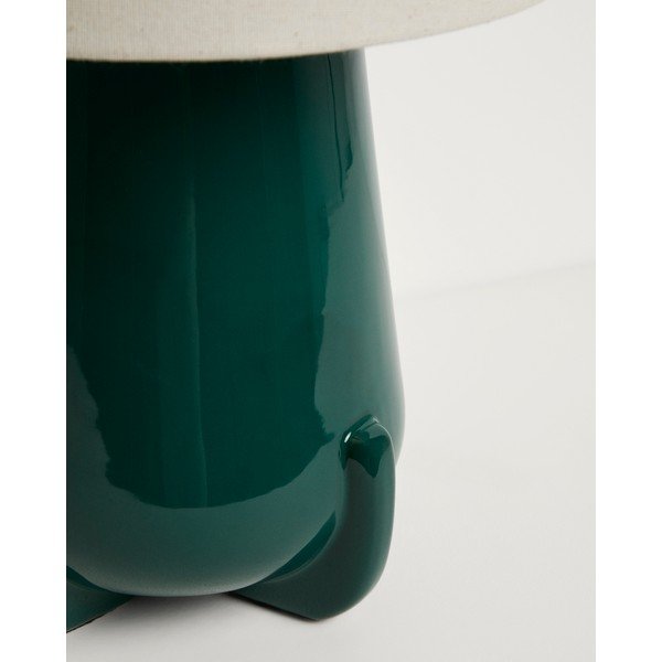 Zelená/slonovinová keramická stolní lampa (výška 45,5 cm) Odra – Kave Home-image-4