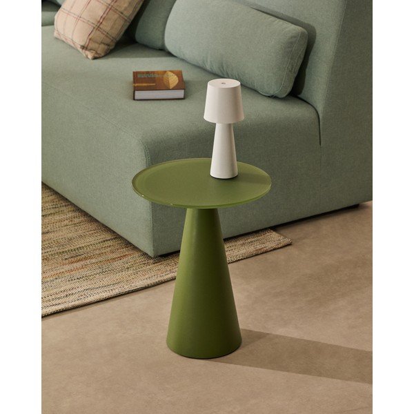 Kulatý odkládací stolek se skleněnou deskou ø 35 cm Wilshire – Kave Home-image-1