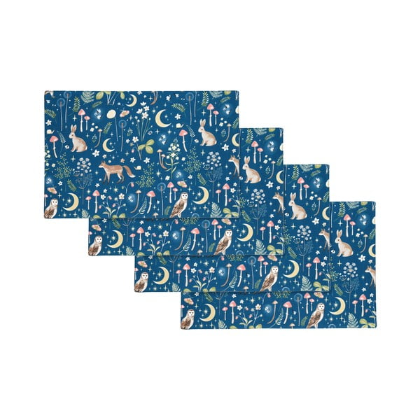 Bavlněná prostírání v sadě 4 ks 30x46 cm Enchanted Twilight Animals – Catherine Lansfield