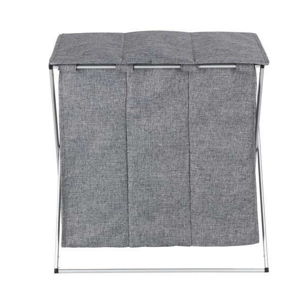 Šedý koš na prádlo se 3 oddíly Wenko Trio, objem 118 l-image-3