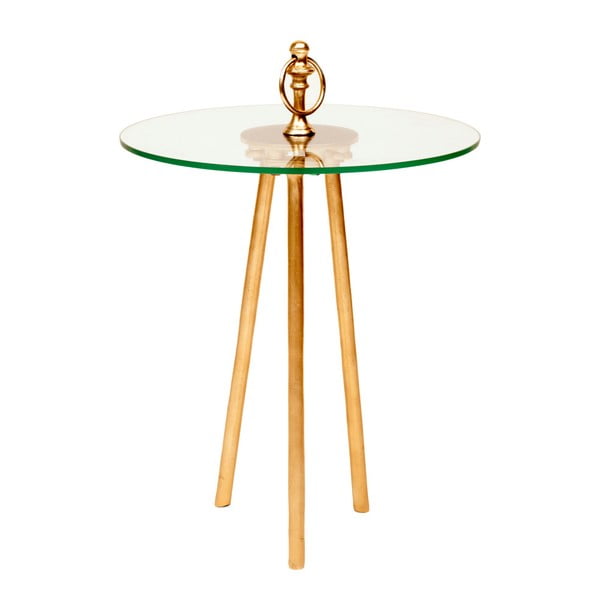 Odkládací stolek s detaily ve zlaté barvě Miloo Home Ovid