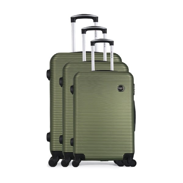 Sada 3 zelených cestovních kufrů na kolečkách Bluestar Vanity