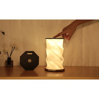 Černá LED stolní lampa (výška 18 cm) Twist Hexagon – Gingko