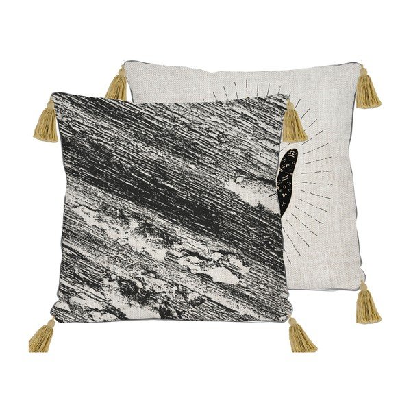 Černo-béžový polštář Madre Selva Hand, 45 x 45 cm-image-2