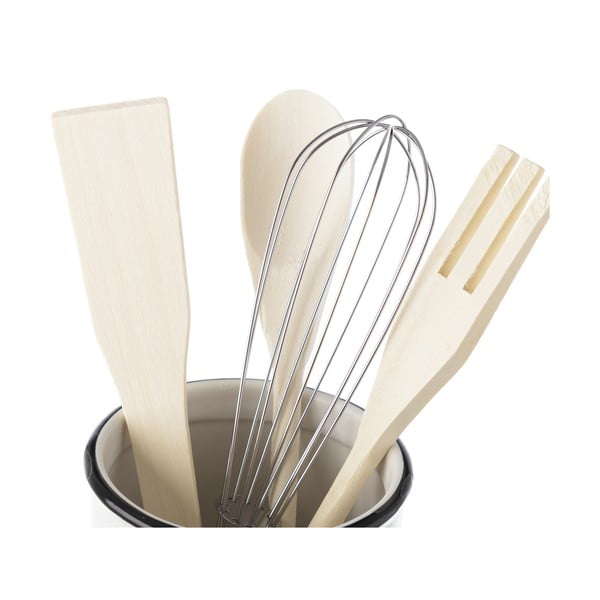 Bambusová sada kuchyňského náčiní 4 ks se stojánkem - Casa Selección-image-1