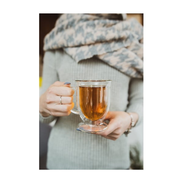 Dvoustěnné/na latte skleněné hrnky v sadě 2 ks 250 ml Amo – Vialli Design-image-4