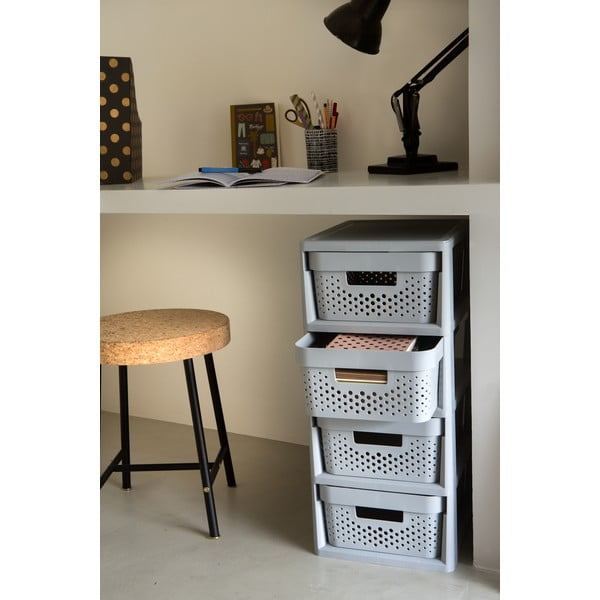 Šedý plastový pojízdný regál 29,5x65,5 cm Infinity – Curver-image-1