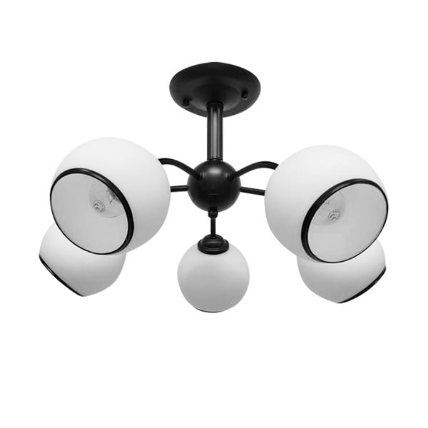 Černo-bílé stropní svítidlo se skleněným stínidlem 56x56 cm Marinen – Candellux Lighting