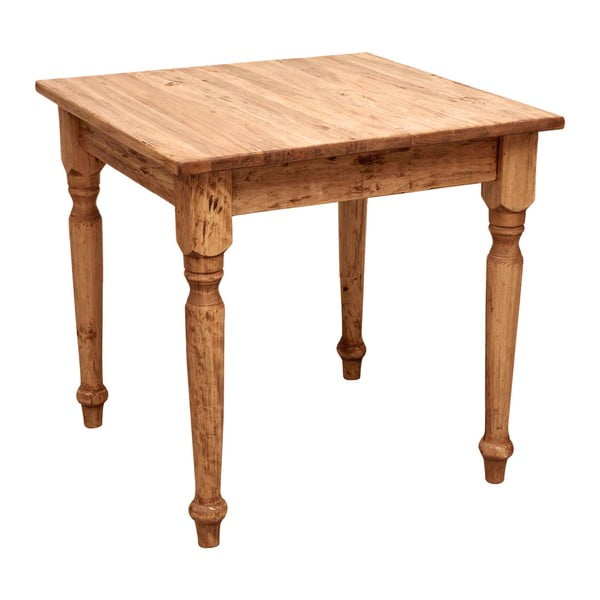 Jídelní stůl z lipového dřeva Biscottini Countryside, 80 x 80 cm