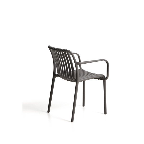 Tmavě šedá plastová zahradní židle Isabellini – Kave Home-image-4